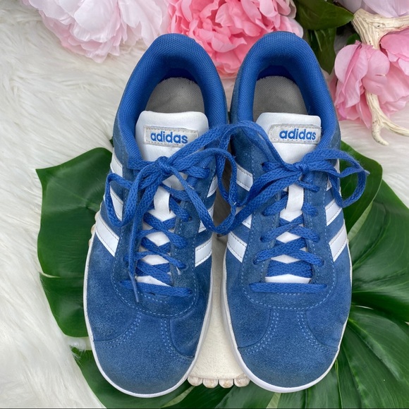 adidas Other - Adidas Grand Court Blue Suede Kids Sneaker